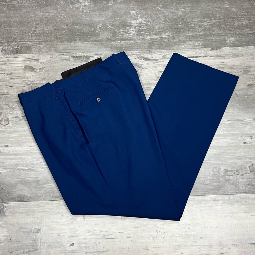 Tom James Custom Solid Blue Dress Pants 40x33